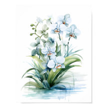 Elegant Boho Blue Watercolor