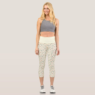 Elegant Boho Blumenmuster – Einfaches Wildblumenm Capri Leggings