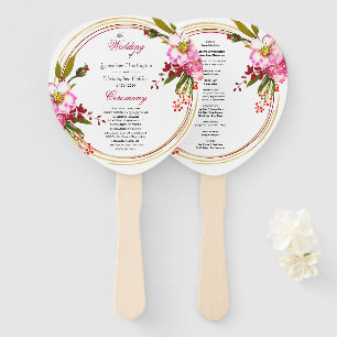 Elegant Boho Blush Pink Blumenzeremonie Fächer