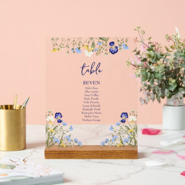 Élégant boho Botanique Fleur sauvage Mariage bleu (Mariage)