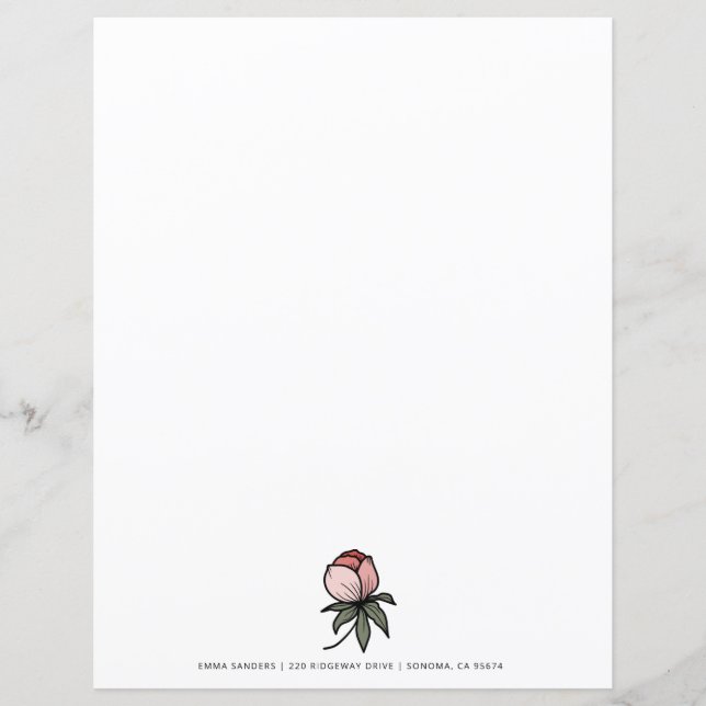 Elegant Boho Botanisches Blumenrosa (Vorderseite)