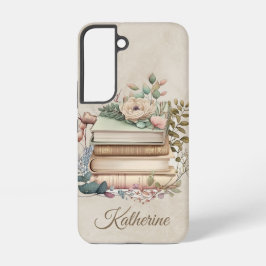 Elegant Boho Buchstapel Floral Name Samsung Galaxy Hülle