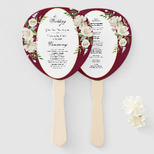 Elegant Boho Burgundy Blumenzeremonie Fächer