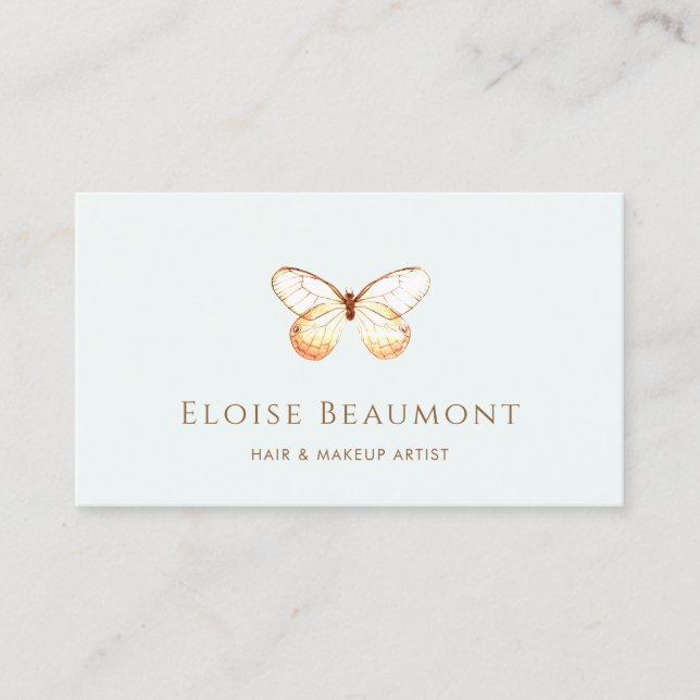 Elegant Boho Butterfly Nature Business Card Visitenkarte (Vorderseite)