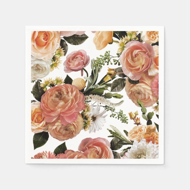 Elegant Boho Chic Floral Brautparty Napkins Serviette (Vorderseite)