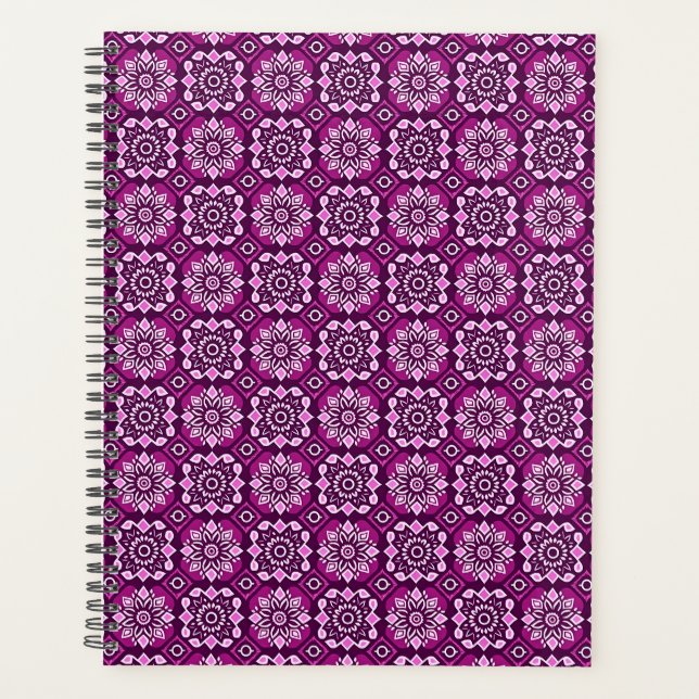 Elégant Boho Chic motif floral géométrique (Devant)