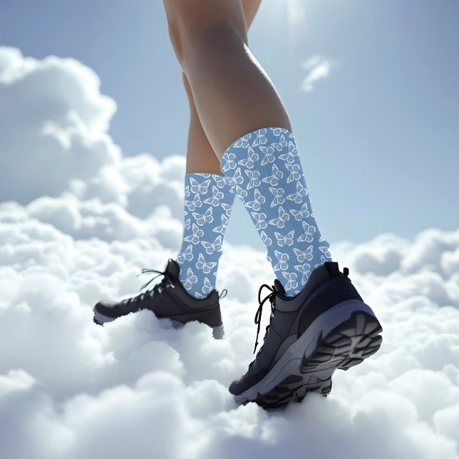 Elegant Boho Chic Trauzeugen Butterfly Powder Blue Socken (Von Creator hochgeladen)