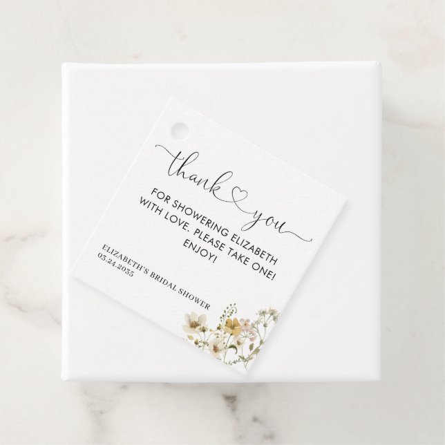 Elegant Boho Chic Wildblume Floral Vielen Dank Geschenkanhänger (Beispiel)