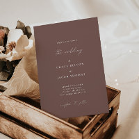 Elégant Boho Dark Mauve Faire-part de mariage