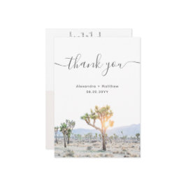 Elegant Boho Desert Greenery Joshua Tree Wedding Dankeskarte
