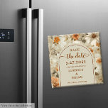 Elegant Boho Earthy Ivory Olive Floral Save Date Magnet<br><div class="desc">✅ For matching items search 213W in my collections ✅ The most trendy wedding color scheme is terracotta, and this elegant boho Save the Date magnet captures that romantic, earthy charm perfectly. Designed in delicate watercolor tones, it features terracotta and ivory flowers intertwined with soft sage green leaves — a...</div>