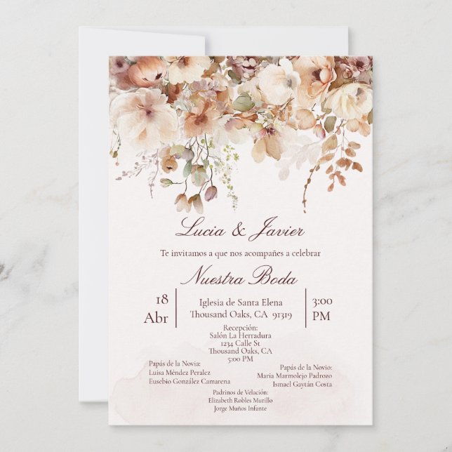Elegant Boho Faire-part de mariage (Devant)