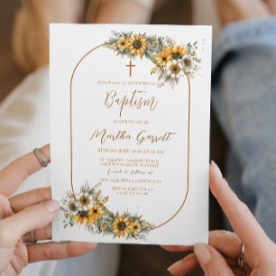Elegant Boho Fall Girl Baptisse Einladung
