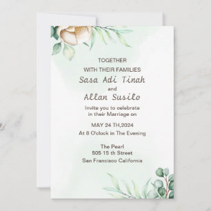 Elegant Boho Fleur sauvage Faire-part de mariage