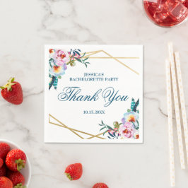 Elegant Boho Floral Bachelorette Weekend Vielen Da Serviette