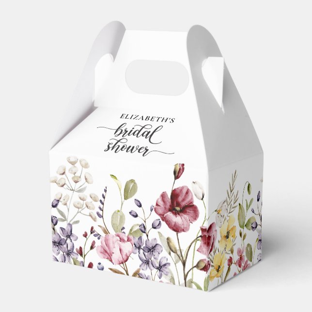 Elegant Boho Floral Brautparty Geschenkschachtel (Rückseite)