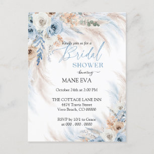 Elegant Boho Floral Brautparty Postkarte