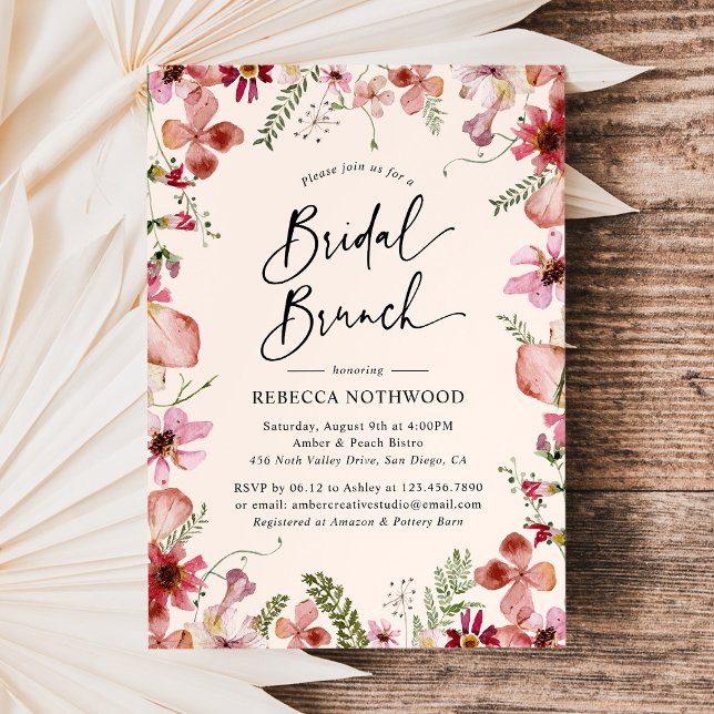 Elegant Boho Floral Bridal Brunch Dusche Einladung (Von Creator hochgeladen)