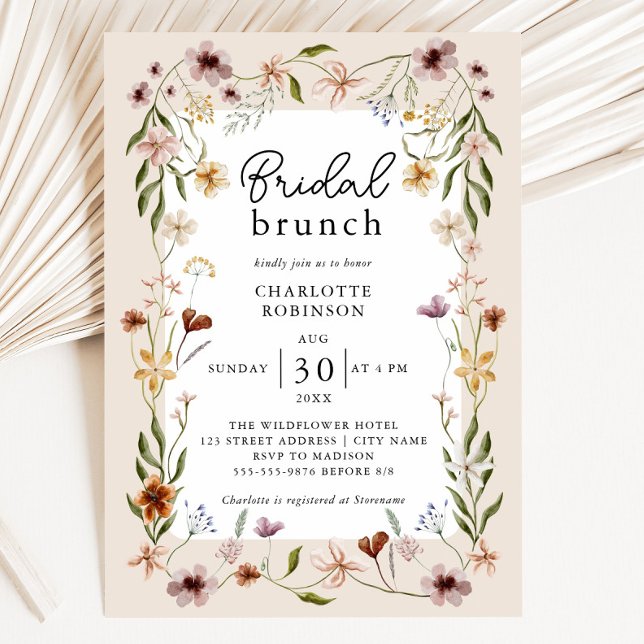 Elégant Boho Floral Bridal Shower Invitation (Elegant Boho Floral Bridal Shower Invitation)
