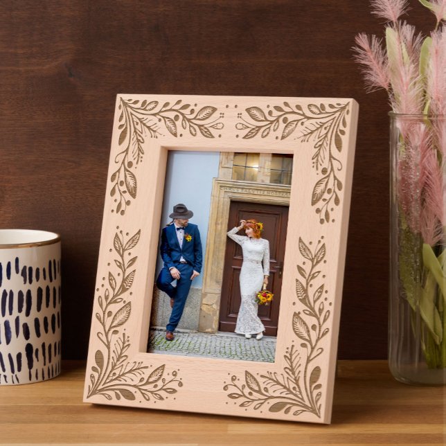 Elegant Boho Floral Geätzte Rahmen (Elegant Boho Floral Engraved Frame)