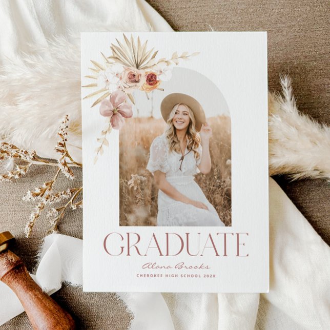 Elégant Boho Floral Graduation Invitation (Créateur téléchargé)
