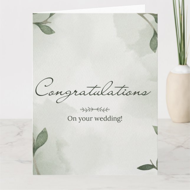 Elegant Boho Floral Greenerity Wedding Card Karte (Vorderseite)