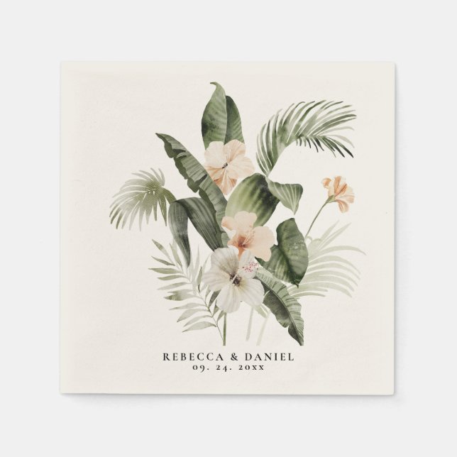 Elegant Boho Floral Greenery Serviette (Vorderseite)