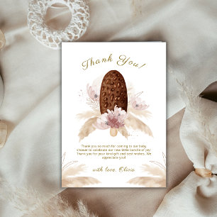 Elegant Boho Floral Ice Cream Pop Baby Shower Dankeskarte