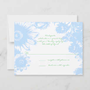 Elégant Boho Floral Mariage Pastel Blue RSVP