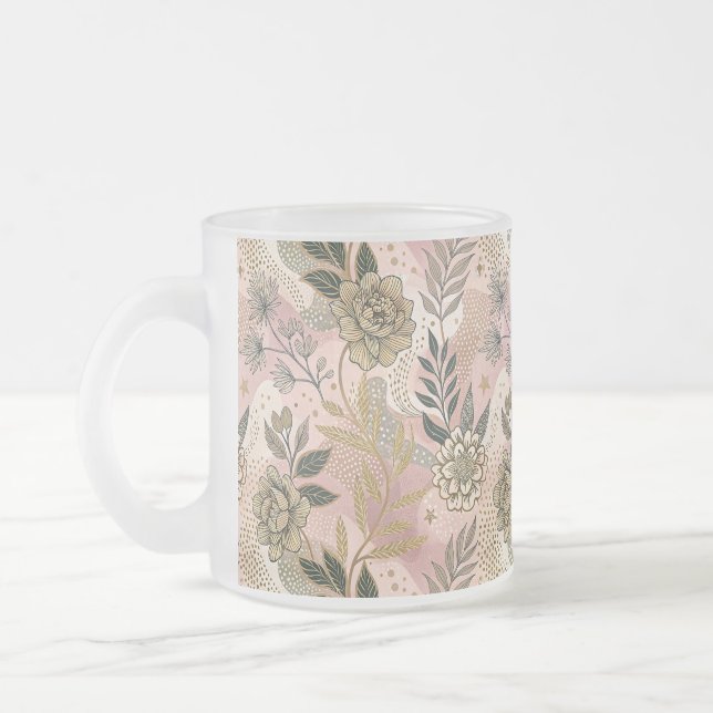 Elegant Boho Floral Pattern Mattglastasse (Links)