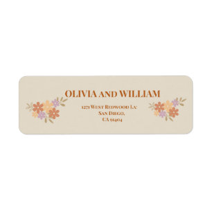 Elegant Boho Floral Wedding Adressetiketten