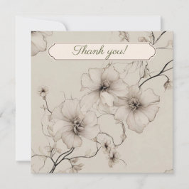 Elegant Boho Floral Wedding Danke-Card Karte
