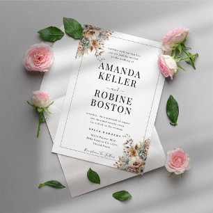 Elegant Boho Floral Wedding Einladung