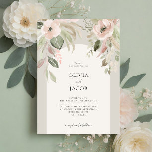 Elegant Boho Floral Wedding Einladung