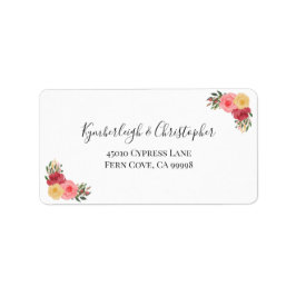 Elegant Boho Floral Wedding RSVP Rücksendeadresse Adressaufkleber