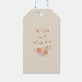 Elegant Boho Floral Wedding Tags Geschenkanhänger