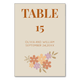 Elegant Boho Floral Wedding TISCHNUMMERN