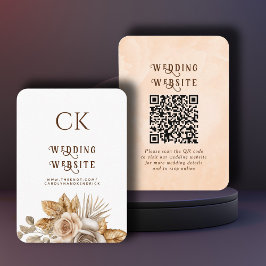 Elegant Boho Floral Wedding Website QR Code UAWG Begleitkarte