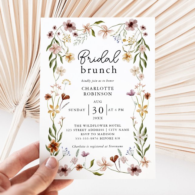 Elegant Boho Floral Wildblume Bridal Brunch Einladung (Von Creator hochgeladen)