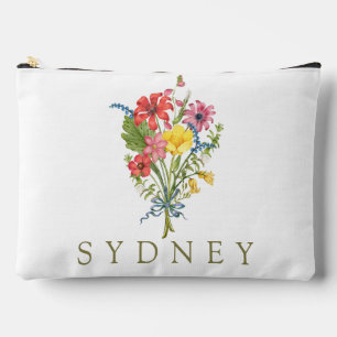 Elegant Boho Floral Wildblume Zubehörtasche