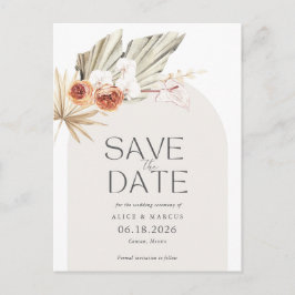 Elegant Boho florales Hochzeitsslittchen retten da Ankündigungspostkarte