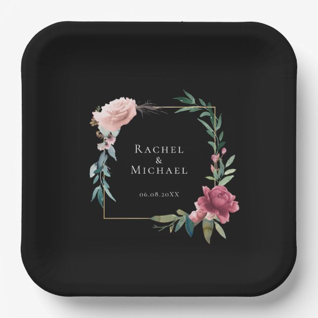 Elegant Boho Geschenkboxen Pappteller (Vorderseite)
