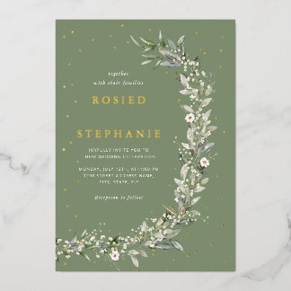 Elegant Boho Golden Foil Frische Pasta machen Folieneinladung