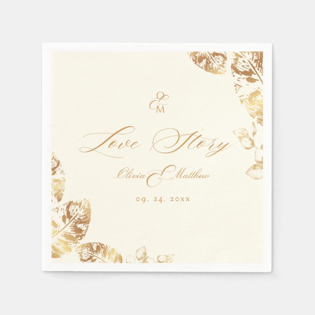 Elegant Boho | Goldene Herbsthochzeit Serviette (Vorderseite)