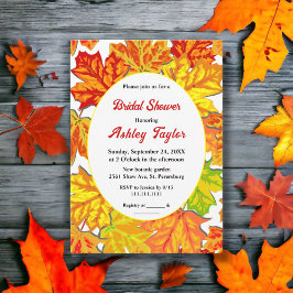 Elegant Boho Herbstlaubs Country Brautparty Einladung