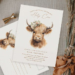 Elegant Boho Highland Cow Brautparty Postkarte<br><div class="desc">Elegante Boho Highland Kuh Bridal Dusche Einladung. Klicken Sie auf die Schaltfläche Bearbeiten/Personalisieren,  um dieses Design anzupassen.</div>