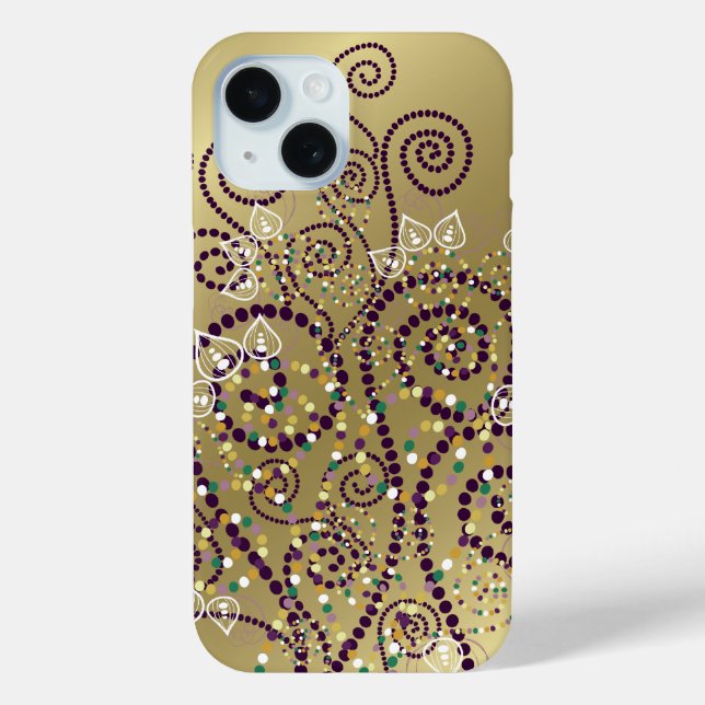 Elegant Boho Lila Boho Deko Artistic Spiral Dots Case-Mate iPhone Hülle (Rückseite)