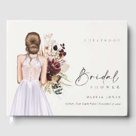 Elegant Boho Lilac Wedding Gown Brautparty Gästebuch