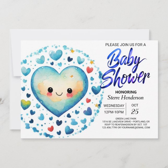 Elegant Boho Little Süsse Pastel Boy Baby Shower Einladung (Vorderseite)