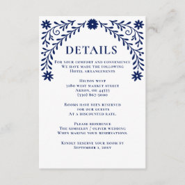 Elegant Boho Navy Floral Wedding Begleitkarte